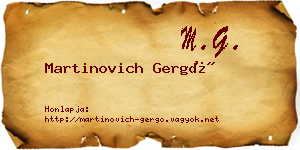 Martinovich Gergő névjegykártya