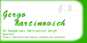 gergo martinovich business card