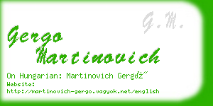 gergo martinovich business card